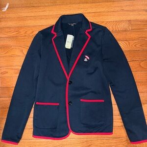 Brooks Brothers Dark Blue Blazer with Red Accents